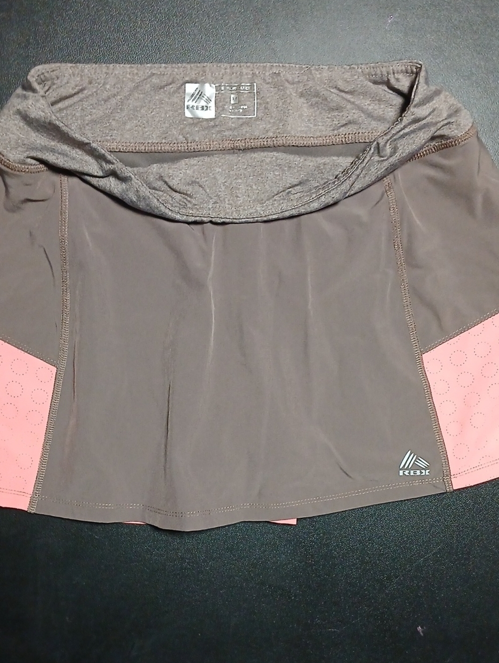 RBX Gray with Pink Side Panels Swim Skirt